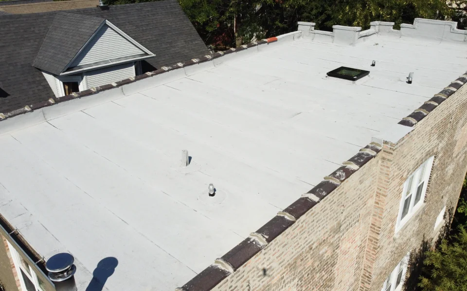 top view of a roofing